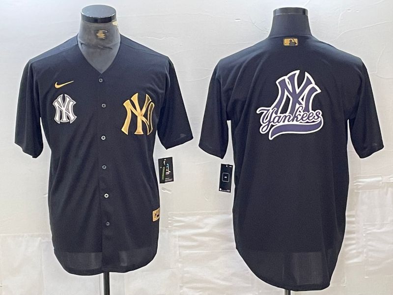 Men New York Yankees Blank Black gold 4 th generation Nike 2024 MLB Jersey style 14